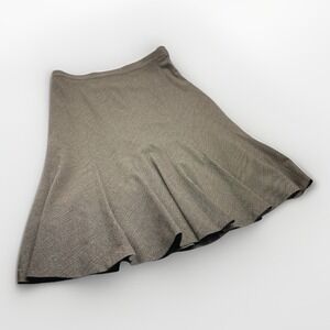 Anne Klein Women Stretch Midi Skirt Size 8 Brown Striped A-line Skirt